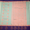 Silk Cotton Mint Green Zari Worked Saree 06