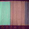 Silk Cotton Light Blue Zari Worked Saree 06