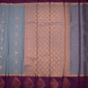 Silk Cotton Grey Zari Worked Saree 05