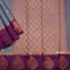 Silk Cotton Grey Zari Worked Saree 05