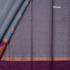 Silk Cotton Grey Zari Worked Saree 05