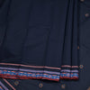 Chettinad Cotton Navy Blue Saree With Thread Border Without Blouse 03