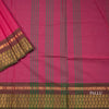 9 Yards Chettinad Cotton Hot Pink Saree With Zari Border Without Blouse