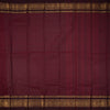 Chettinad Cotton Maroon Saree With Temple Border Without Blouse