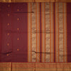 Kanchi Cotton Maroon Saree With Thread Buttas And Zari Border