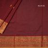 Kanchi Cotton Maroon Saree With Thread Buttas And Zari Border