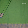 Kanchi Cotton Parrot Green Saree With Zari Buttas And Zari Border