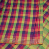 Poly Cotton Multi Colour Checked Saree With Zari Border