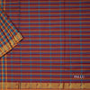 Poly Cotton Multi Colour Checked Saree With Mango Zari Border 02