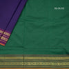 Poly Cotton Dark Purple Plain Saree With Zari Border