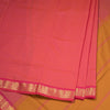 Poly Cotton Shot Colour Plain Saree With Peacock Zari Border
