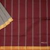 Poly Cotton Grey Saree With Zari Border