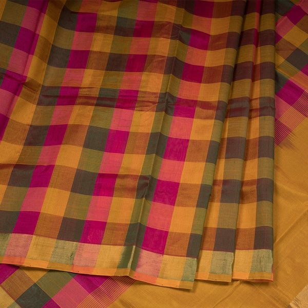Amirthavarshni Silk Cotton Multi Colour Checked Saree 05
