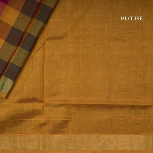 Amirthavarshni Silk Cotton Multi Colour Checked Saree 05