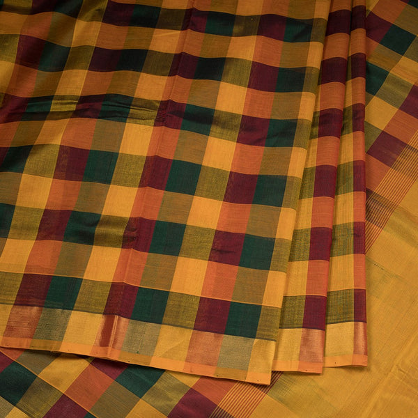 Amirthavarshni Silk Cotton Multi Colour Checked Saree 06