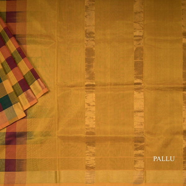 Amirthavarshni Silk Cotton Multi Colour Checked Saree 06