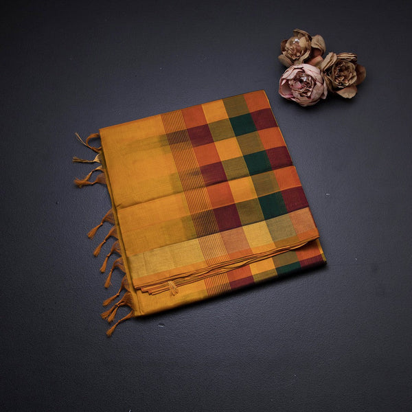 Amirthavarshni Silk Cotton Multi Colour Checked Saree 06