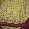 Sungudi Cotton Lime Green Printed Saree Without Blouse 03