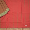 Poly Cotton Cinnamon Brown Saree With Zari Border