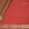Poly Cotton Cinnamon Brown Saree With Zari Border