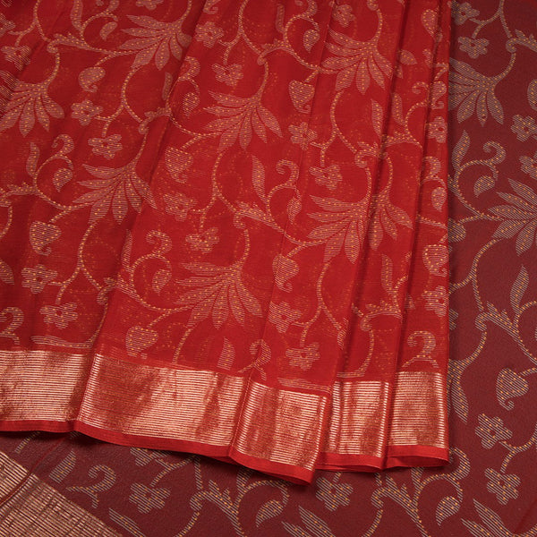 Chiffon Red Printed Saree