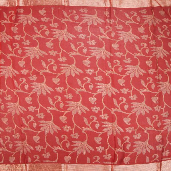 Chiffon Red Printed Saree