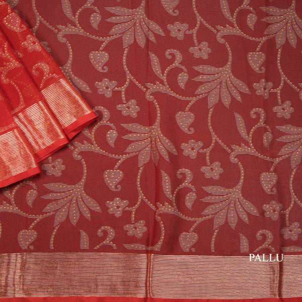 Chiffon Red Printed Saree