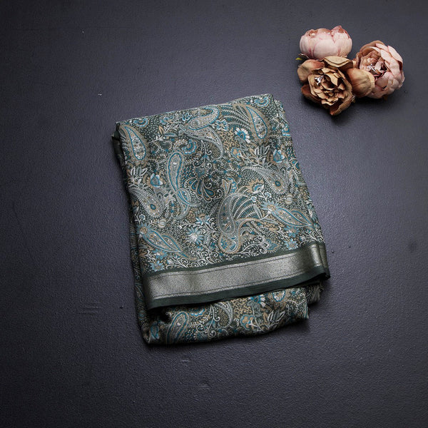 Chiffon Green Printed Saree