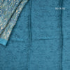 Chiffon Teal Blue Printed Saree