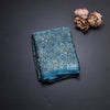 Chiffon Teal Blue Printed Saree