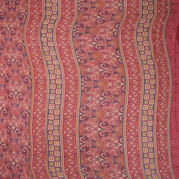 Chiffon Rose Pink Printed Saree