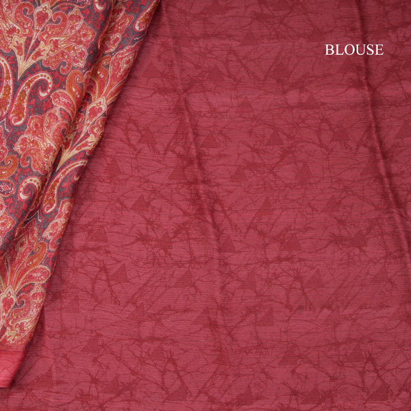 Chiffon Rose Pink Printed Saree