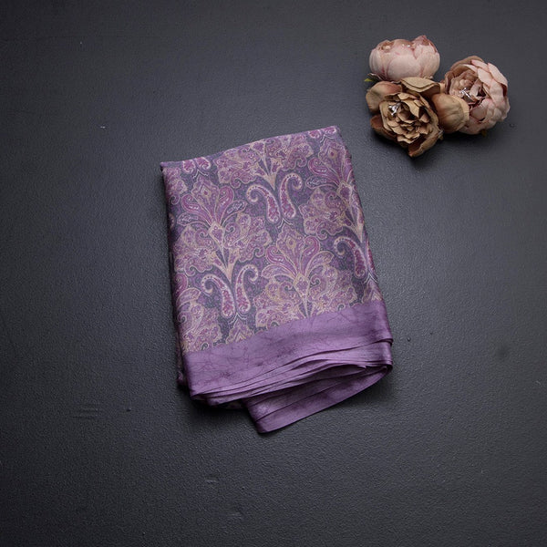 Chiffon Lavender Printed Saree