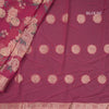 Chiffon Rose Pink Printed Saree 02