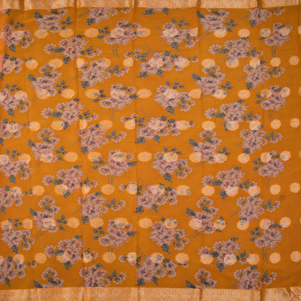 Chiffon Yellow Printed Saree