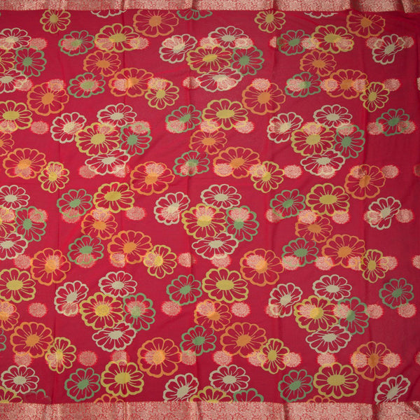 Chiffon Hot Pink Printed Saree