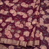 Chiffon Wine Colour Printed Saree