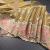 Kota Tissue Gold Thread Embroidered Saree With Floral Border