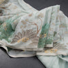 Semi Raw Silk Light Green Printed Saree