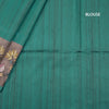 Semi Raw Silk Teal Green Printed Saree 02