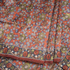 Semi Raw Silk Rust Orange Kalamkari Printed Saree