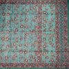 Semi Raw Silk Teal Blue Kalamkari Printed Saree