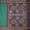 Sungudi Cotton Green Printed Saree Without Blouse 09