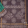 Sungudi Cotton Green Printed Saree Without Blouse 09