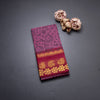 Sungudi Cotton Plum purple Printed Saree Without Blouse
