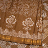 Sungudi Cotton Cinnamon Brown Printed Saree