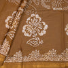 Sungudi Cotton Cinnamon Brown Printed Saree