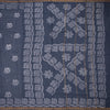 Sungudi Cotton Dark Blue Printed Saree Without Blouse
