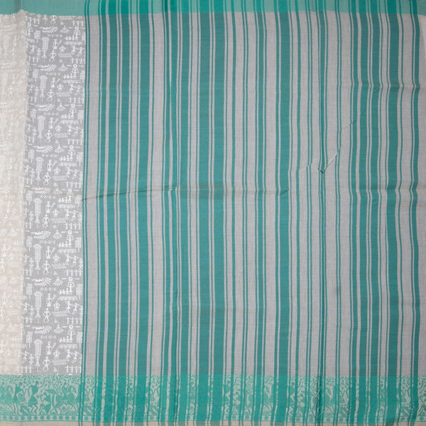 Chanderi Cotton Cream Printed Saree