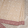 Chanderi Cotton Cream Printed Saree 02